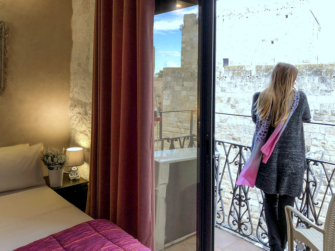 The Balcony overlooking the Old City Walls. Simply spectacular!