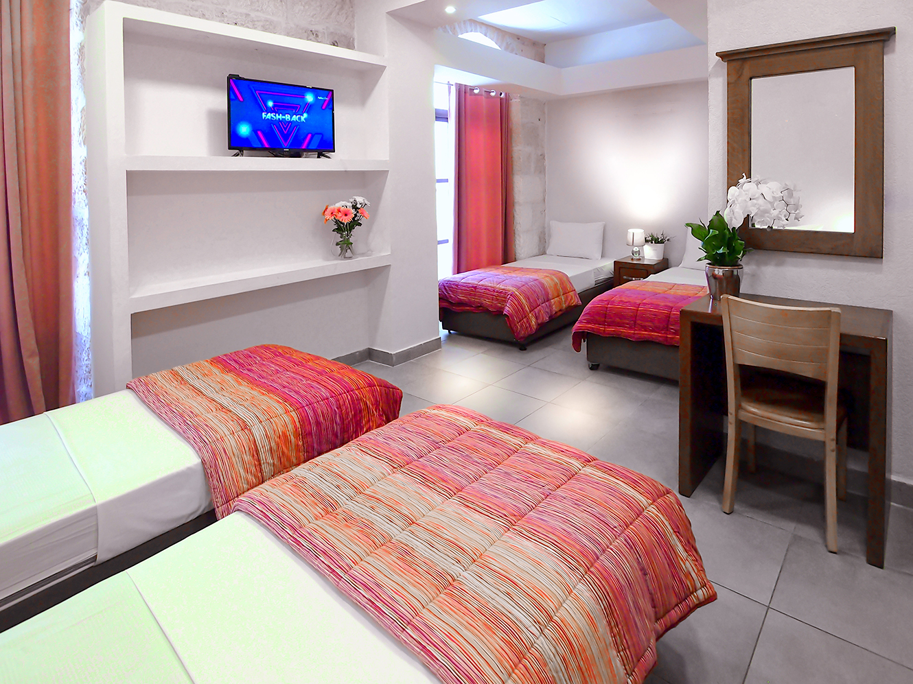 Quadruple Room - 4 Single Beds