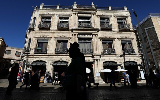 The Imperial Hotel next to Jaffa Gate in the Christian Quarter of Jerusalem's Old City on November 29, 2019. (Gali Tibbon/AFP)